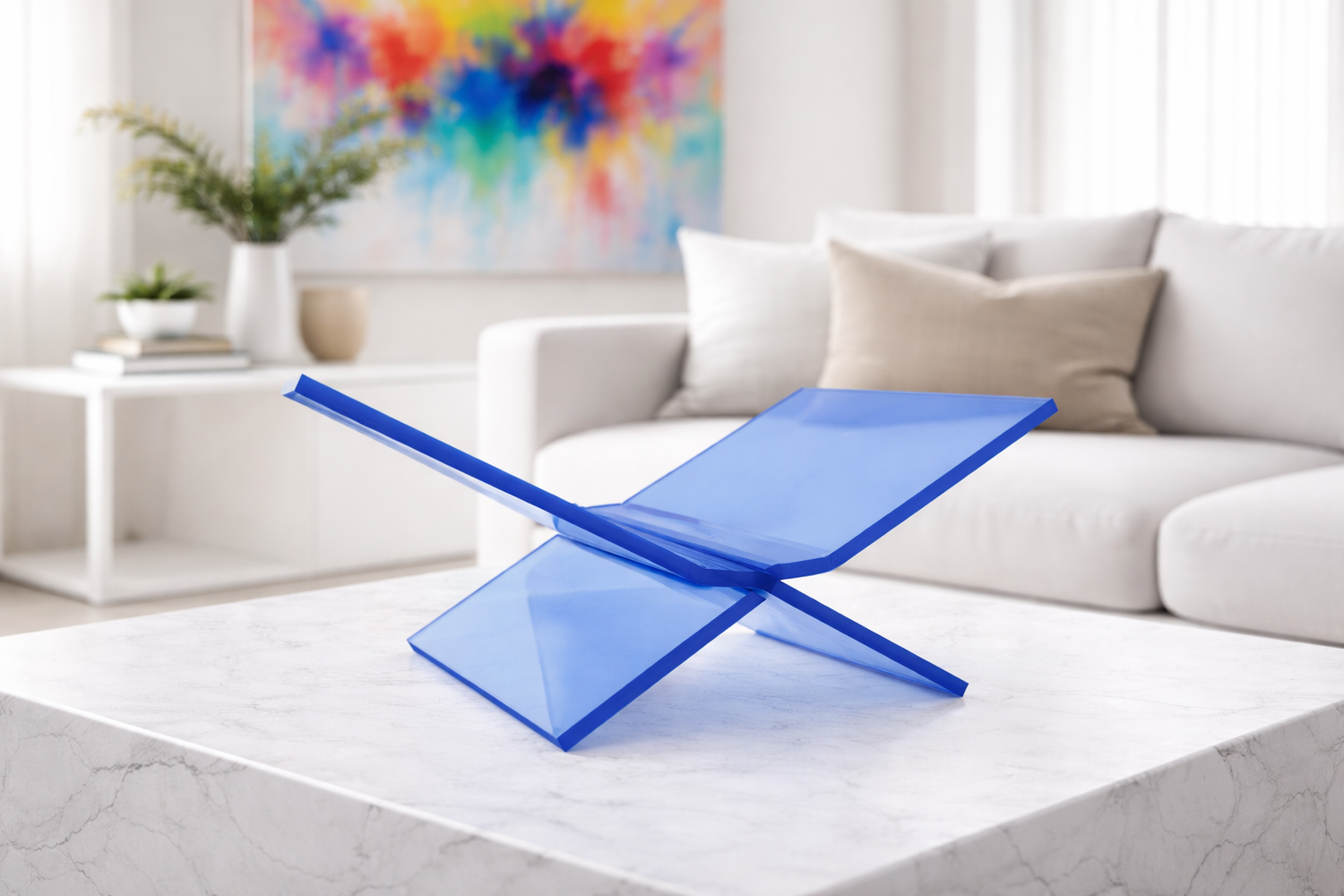 Support à livres en plexiglas moyen design noir mat