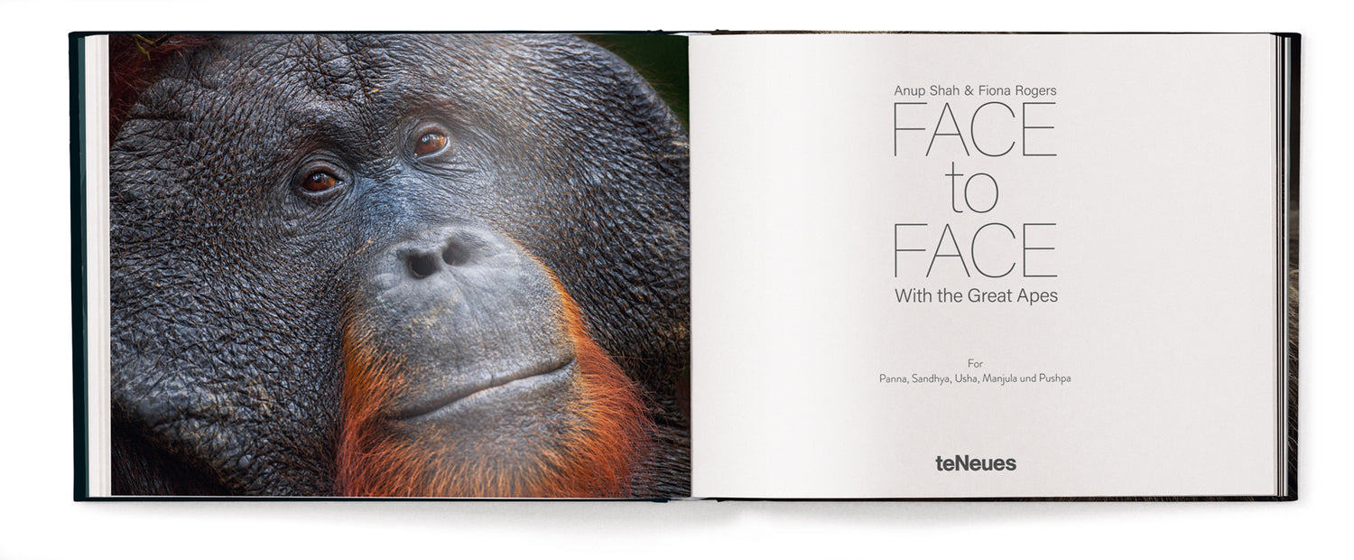 Livre de table basse Face à face, avec les grands singes par Anup Shah et Fiona Rogers